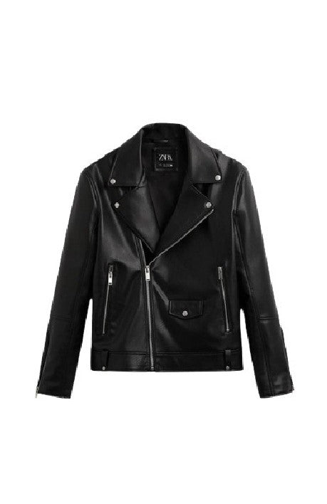 Autumn New Fashion Men's Motorcycle Leather Coat Multi Zipper Leather Jacket Coat Large Leather Coat